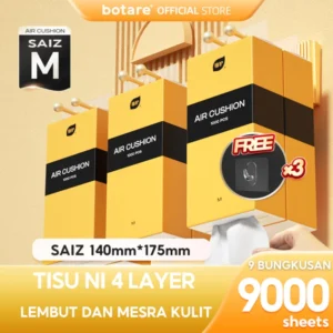 ⏰Today Only €1.99⏰[9PCS]Botare AIR-cushion Cheerful Tissue 4-Ply 1000 sheets 140*175mm