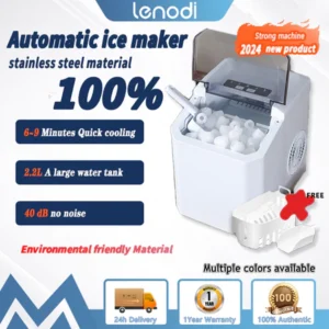 ⏰Today Only €19.9⏰🔥Ready Stock🔥Ice maker Electric Commercial/Household Automatic SmartIce Making Machine 1.3L +6-10min