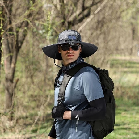 ⏰Today Only €5.9⏰SHANRONG Sun Hat with Solar Fan, USB Recharging 2 Solar Fan Wide Brim Sun Hat, Convenient Solar Powered Breathable Adjustable Sun - Image 2