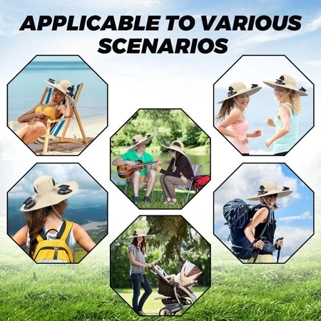 ⏰Today Only €5.9⏰SHANRONG Sun Hat with Solar Fan, USB Recharging 2 Solar Fan Wide Brim Sun Hat, Convenient Solar Powered Breathable Adjustable Sun - Image 4